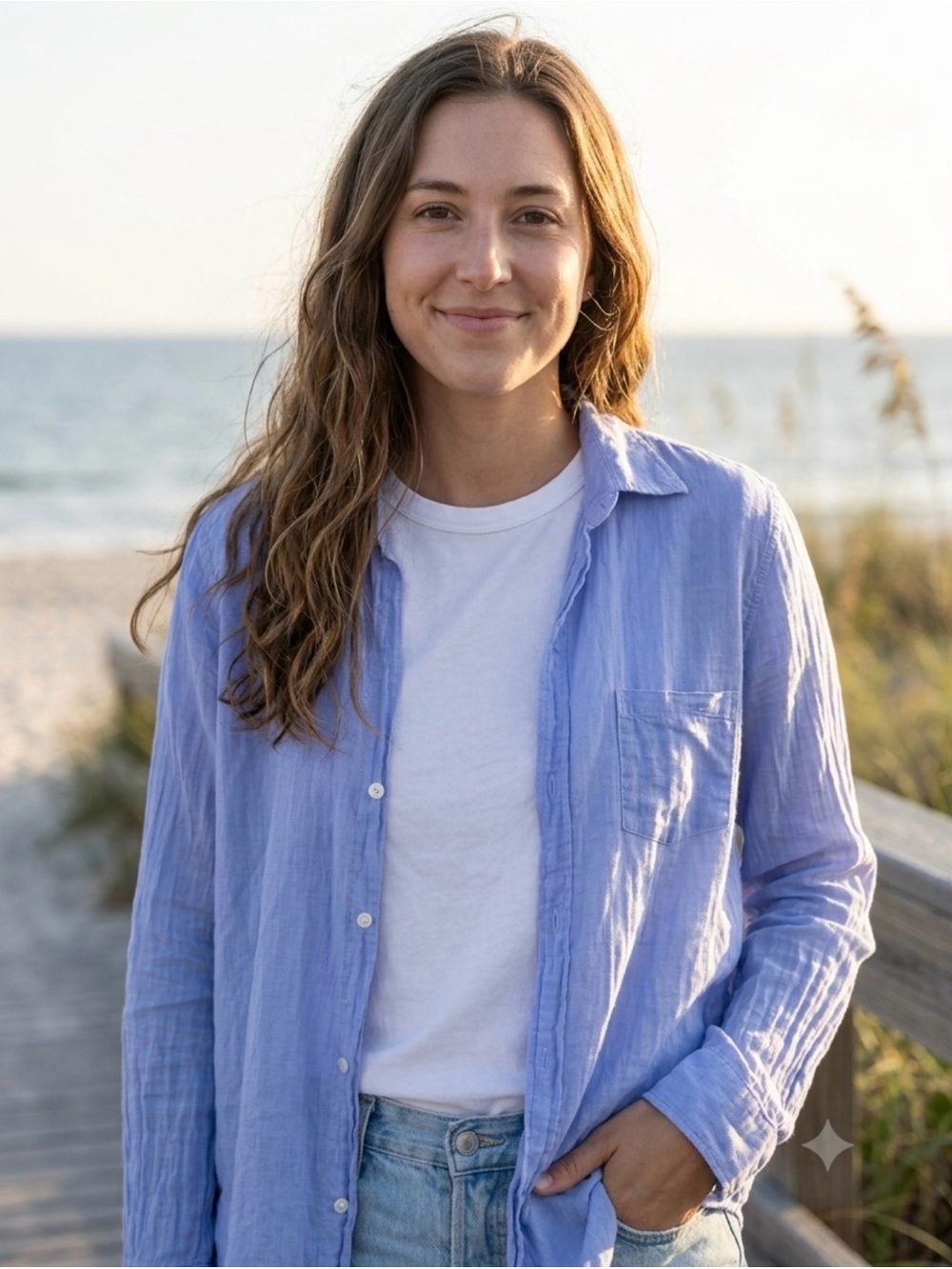 Frank & Eileen Light Blue women Button-Down Shirt